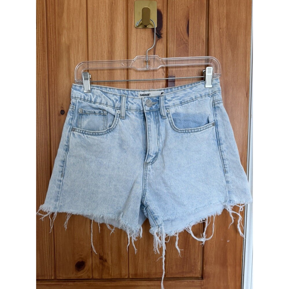 Garage Light Wash Shorts Size 05 27 Womens Festival Cut-Off Blue Denim
